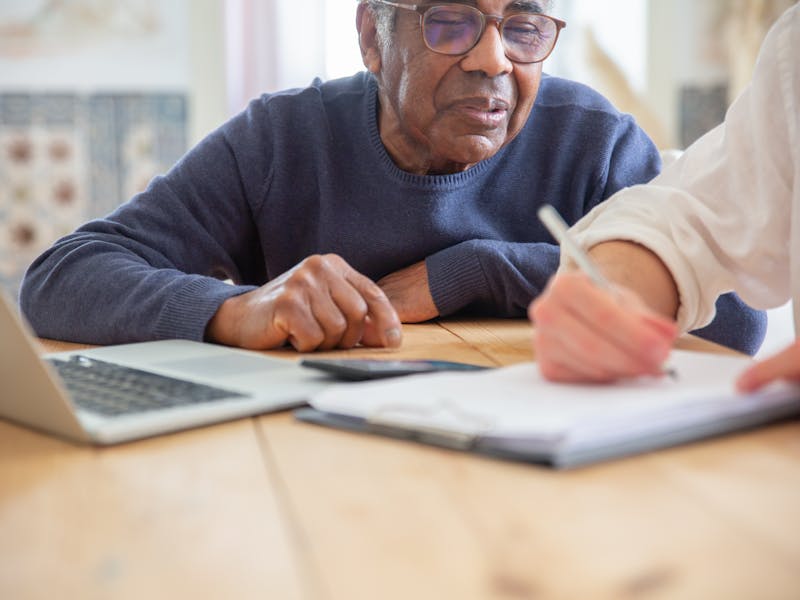 Licensed nurse providing skilled care to a senior participant